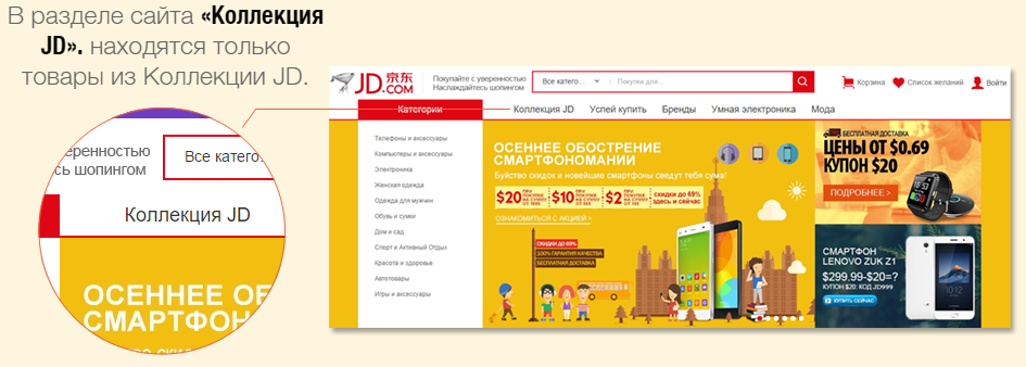 JD коллекция - специальный раздел на сайте.